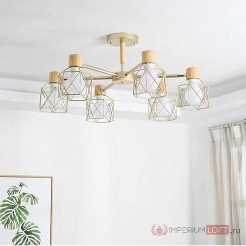 Потолочная люстра CORF B3 Green 5 lamps (ImperiumLoft, 189483-26) - Amppa.ru