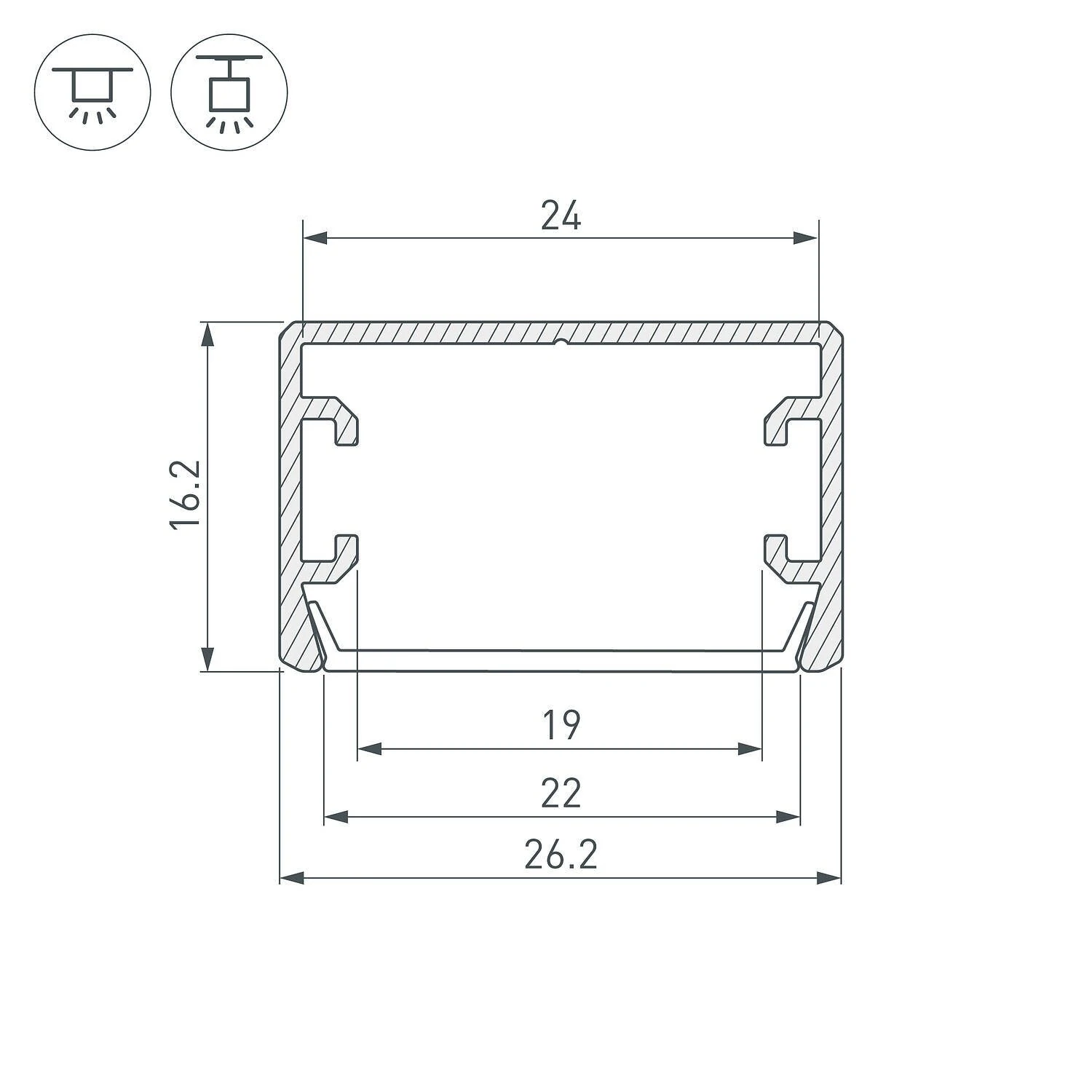 Профиль PLS-LOCK-H16-SMT-2000 ANOD (Arlight