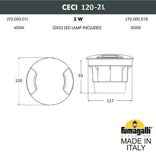 Грунтовый светильник Fumagalli Ceci 120-2L 2F2.000.000