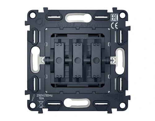 Механизм 3-клавишного выключателя 10A-250V QUANT (Ambrella Volt, VM133) - Amppa.ru
