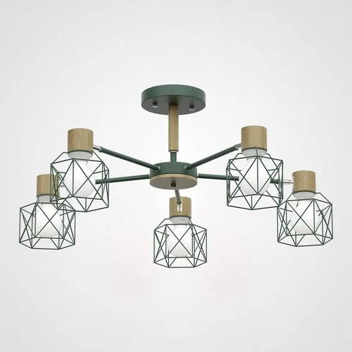 Потолочная люстра CORF B3 Green 5 lamps (ImperiumLoft, 189483-26)