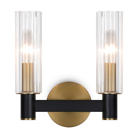 Бра Modern Ambra, 2xE14 Черный, Прозрачный (Freya, FR5167WL-02B)