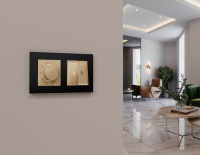 Лицевая панель ALFA (Шампань) для терморегулятора теплого пола QUANT (Ambrella Volt, AP6057)