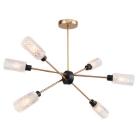 Потолочная люстра Lgo Ouachita, 6xE14, Бронза и Прозрачный (Lussole, GRLSP-8277)