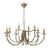 Люстра Crystal Forte, 12xE14 Латунь, Прозрачный (Freya, FR1006PL-12G)