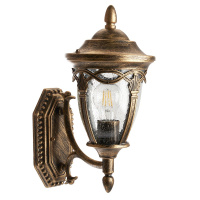 Светильник садово-парковый Feron PL682 на стену вверх 60W 230V E27, черное золото, 11693