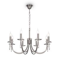 Люстра Crystal Forte, 8xE14 Никель, Прозрачный (Freya, FR1006PL-08N)
